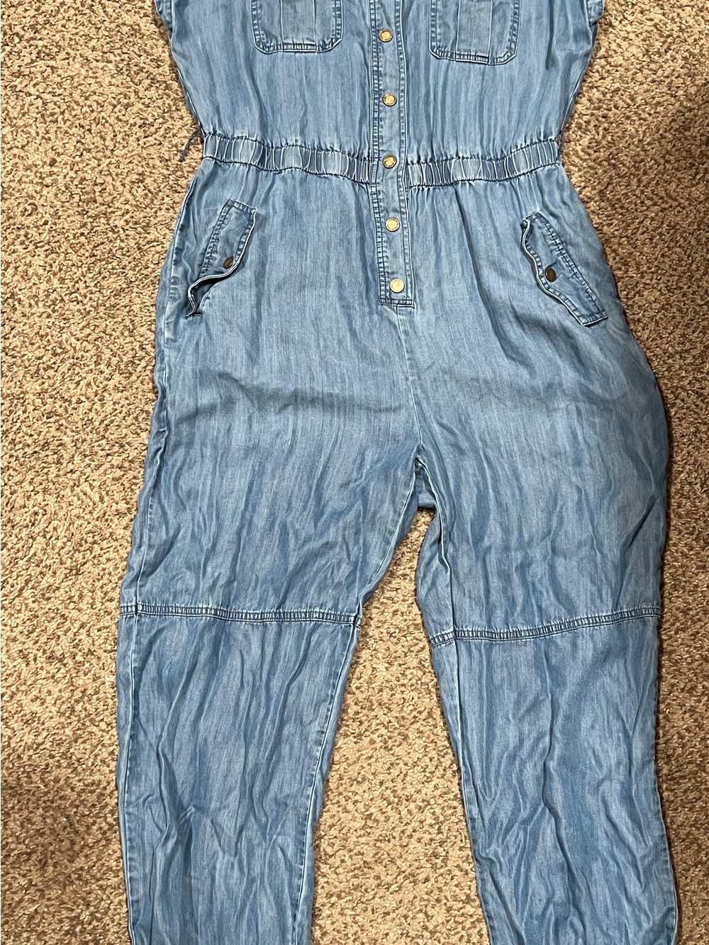 Karl Lagerfeld Paris Utility Denim Jumpsuit